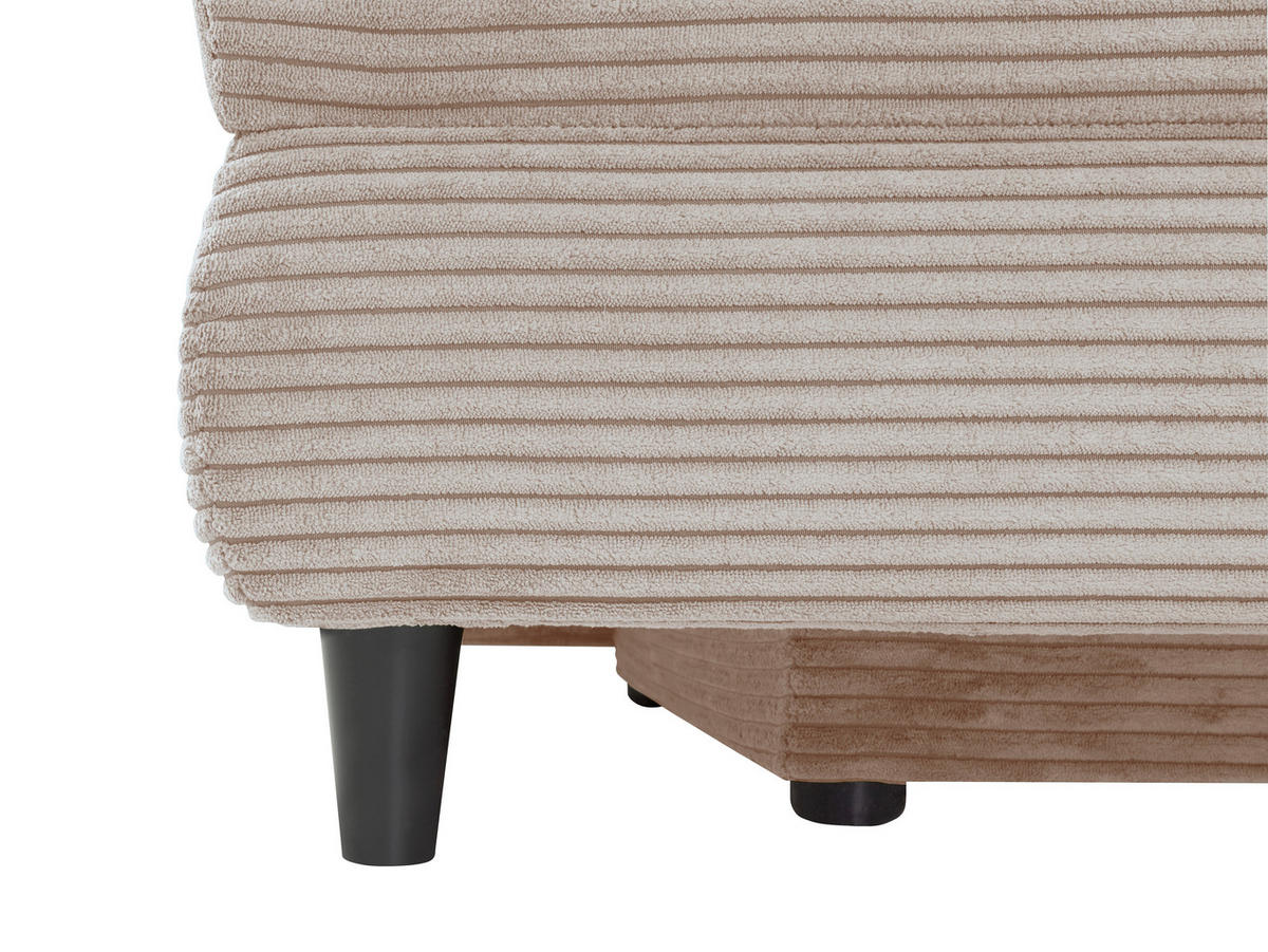 SCHLAFSOFA  mit Liegefunktion, Schlafen auf Sitzhöhe, Rücken echt Cord Taupe  - Taupe/Schwarz, KONVENTIONELL, Holz/Textil (196/96/103cm) - Carryhome