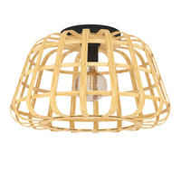 DECKENLEUCHTE Montezuelo 45/26,5 cm   - Schwarz, Natur, Holz/Metall (45/26,5cm) - Eglo