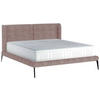 KÁRPITOZOTT ÁGY 180/200 cm  bézs  - bézs/fekete, Modern, textil/fém (180/200cm) - Livetastic