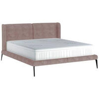 KÁRPITOZOTT ÁGY 180/200 cm  bézs  - bézs/fekete, Modern, textil/fém (180/200cm) - Livetastic