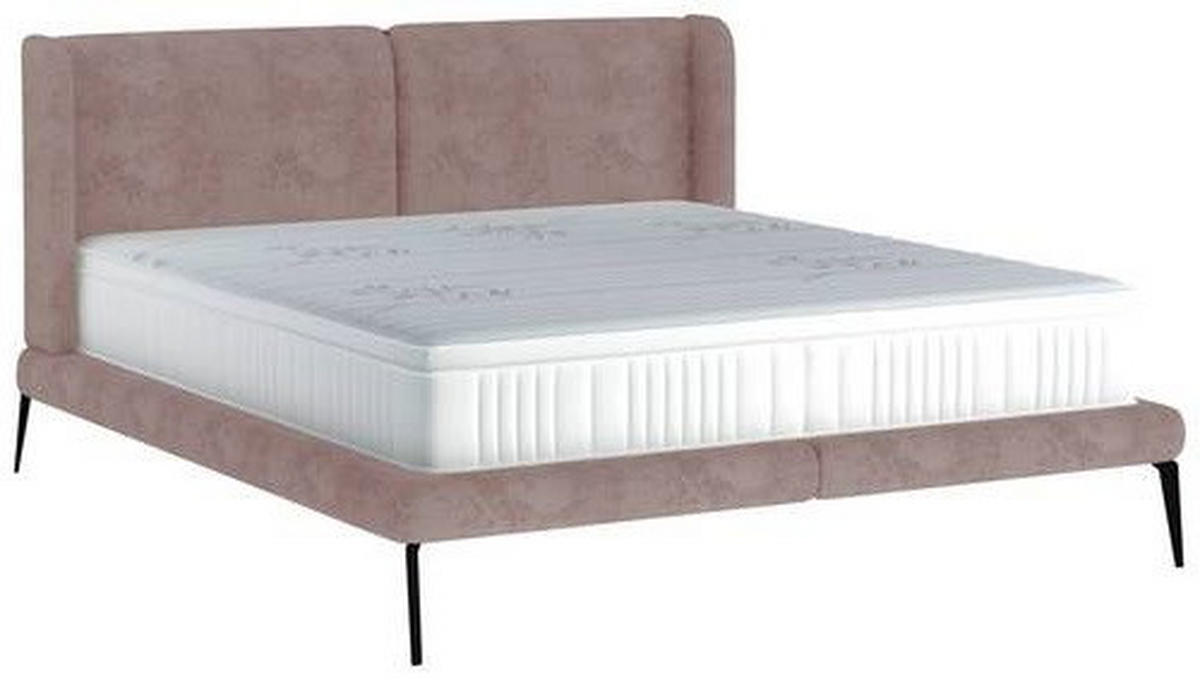 KÁRPITOZOTT ÁGY 180/200 cm  bézs  - bézs/fekete, Modern, textil/fém (180/200cm) - Livetastic