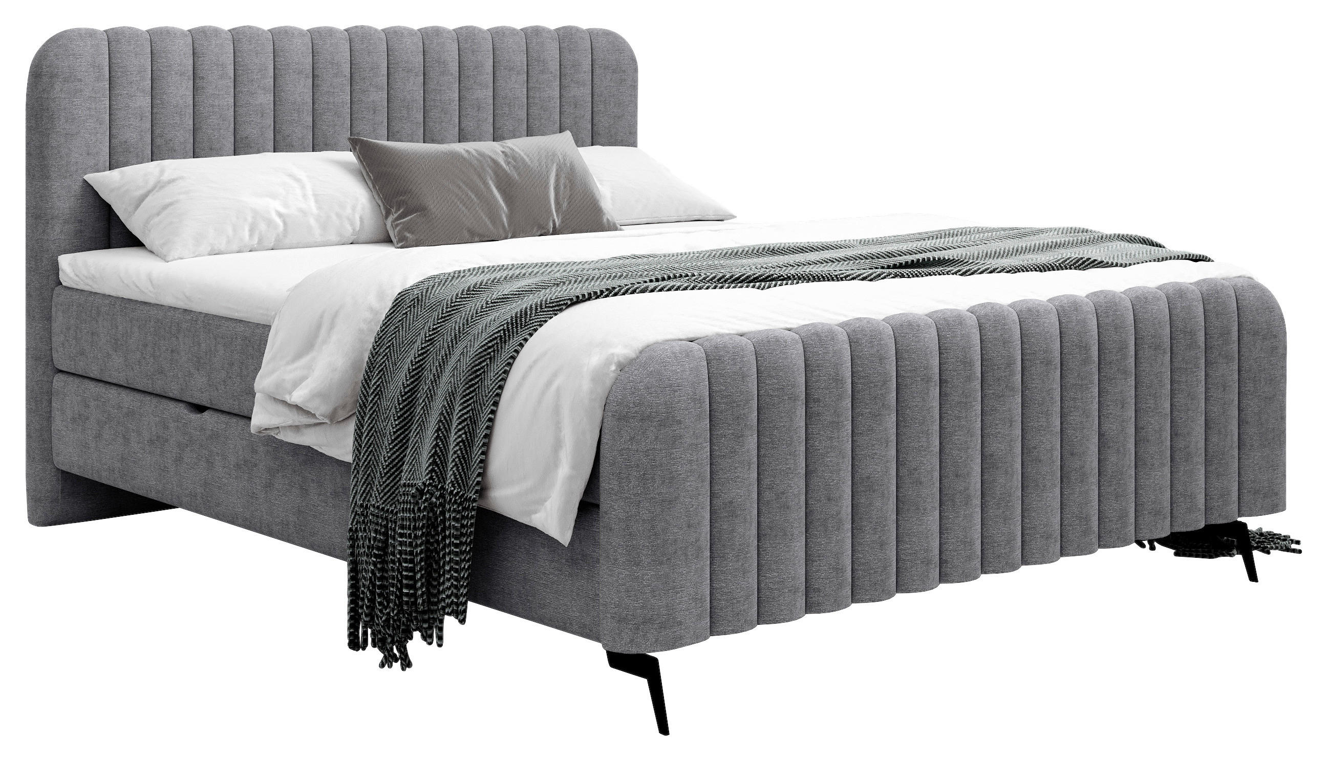 BOXBETT 160/200 cm  in Grau  - Schwarz/Grau, Modern, Holz/Holzwerkstoff (160/200cm) - MID.YOU