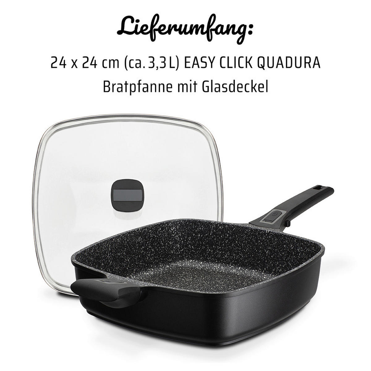 PÁNEV NA SMAŽENÍ povrch Vitaflon® Granit 24/7 cm  - černá, Basics, kov (24/7cm) - GSW