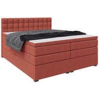 BOXSPRINGBETT 200/200 cm,  in Rot, Bettkasten, Topper, Matratzen, H3 = fest  - Rot/Schwarz, KONVENTIONELL, Kunststoff/Textil (200/200cm) - Boxxx