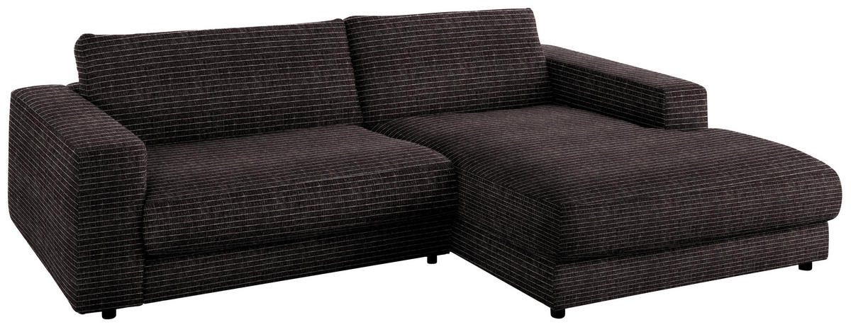 ECKSOFA in Chenille Anthrazit  - Anthrazit/Schwarz, Design, Kunststoff/Textil (270/190cm) - Lomoco
