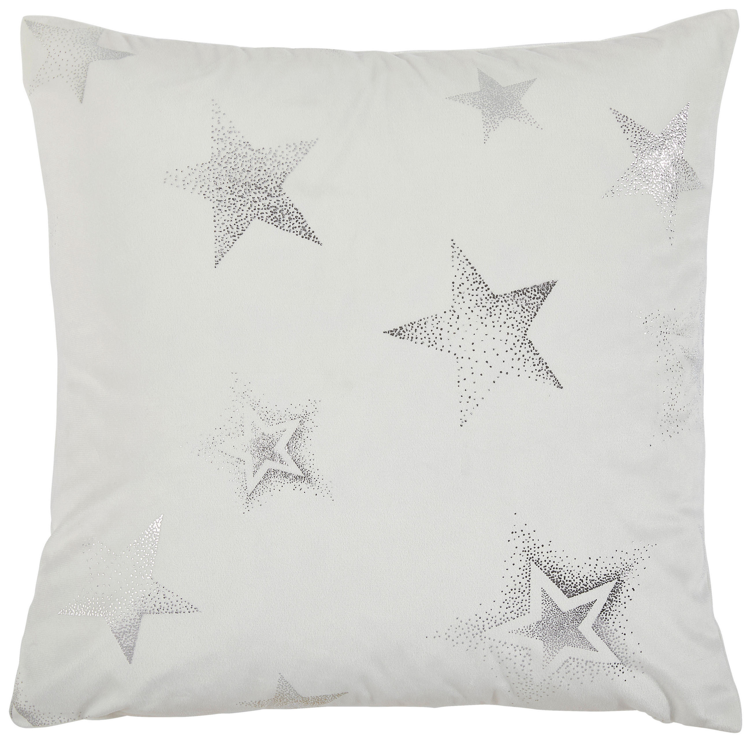 KISSENHÜLLE 45/45 cm  - Silberfarben/Weiß, KONVENTIONELL, Textil (45/45cm) - X-Mas