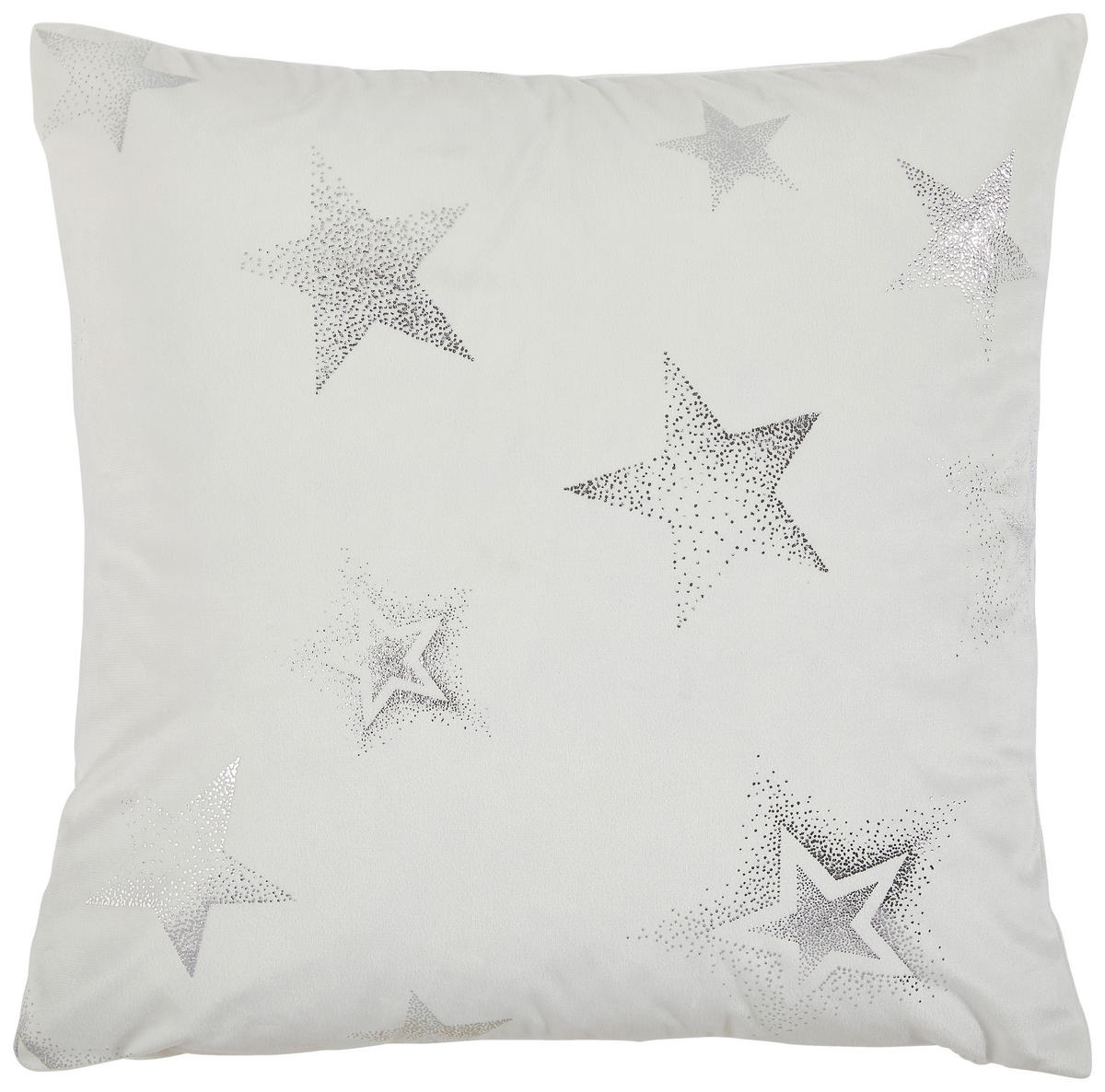 KISSENHÜLLE 45/45 cm  - Silberfarben/Weiß, KONVENTIONELL, Textil (45/45cm) - X-Mas
