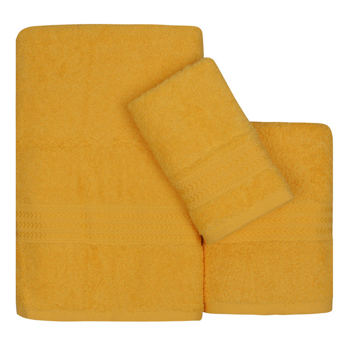 FROTTIERSET Gelb 3-teilig  - Gelb, Basics, Textil (30/50cm)