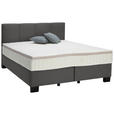BOXSPRINGBETT 160/200 cm  in Anthrazit  - Anthrazit/Schwarz, Design, Kunststoff/Textil (160/200cm) - Hom`in