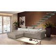 ECKSOFA Naturfarben, Taupe Cord  - Taupe/Chromfarben, KONVENTIONELL, Textil/Metall (225/335cm) - Carryhome