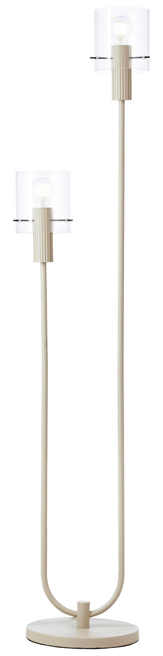 STEHLEUCHTE - Transparent/Beige, Konventionell, Glas/Metall (28/152cm) - Dieter Knoll