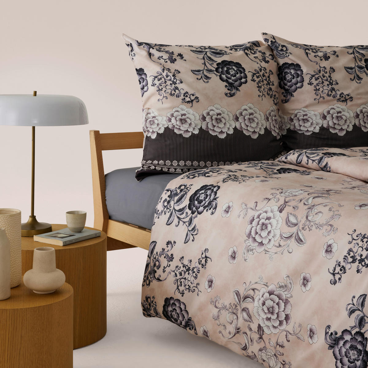 BETTWÄSCHE Paraggi Satin 135/200 cm  - Schwarz, KONVENTIONELL, Textil (135/200cm) - Bassetti