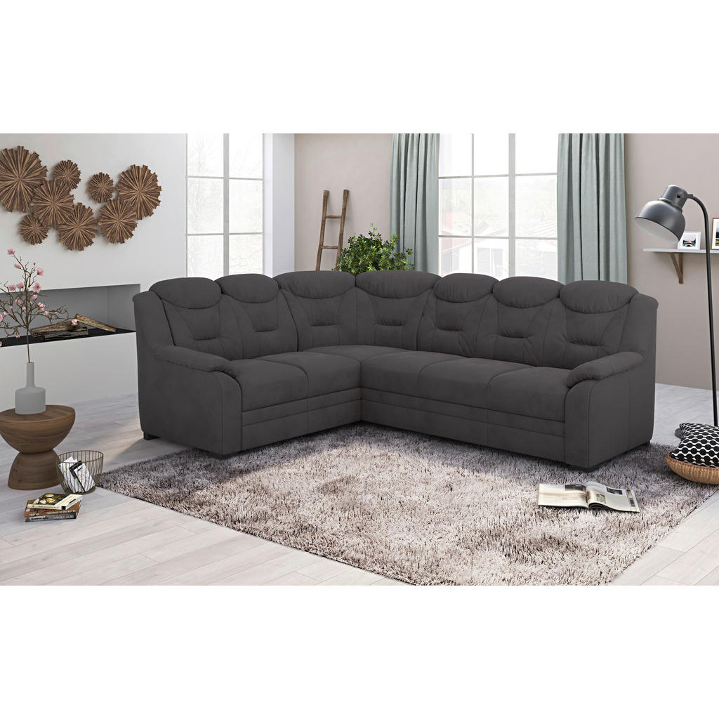 Thumbnail - Mid.you Ecksofa, Anthrazit, Textil, L-Form, 263x211 cm, Made in EU, Bettfunktion erhältlich, in den Filialen seitenverke...