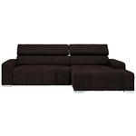 ECKSOFA Dunkelbraun Webstoff  - Dunkelbraun/Silberfarben, KONVENTIONELL, Holz/Textil (290/170cm) - Hom`in