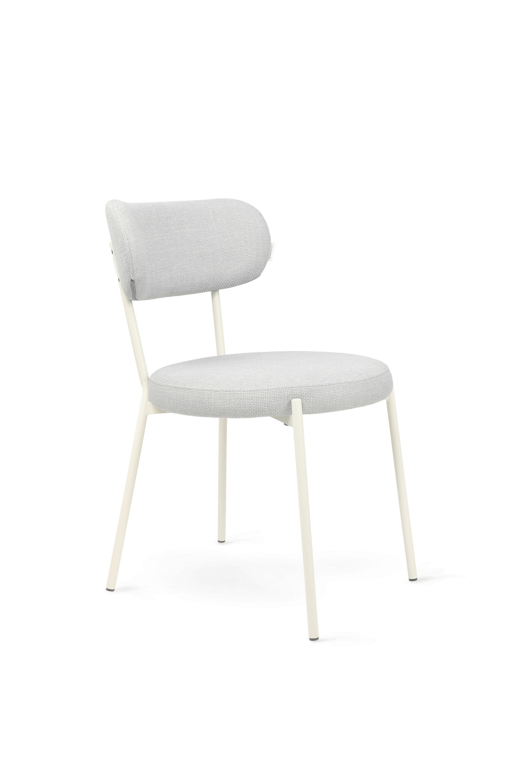 STUHL Webstoff Silberfarben, Weiß  - Silberfarben/Weiß, Basics, Textil/Metall (50/81,5/59cm) - Tom Tailor