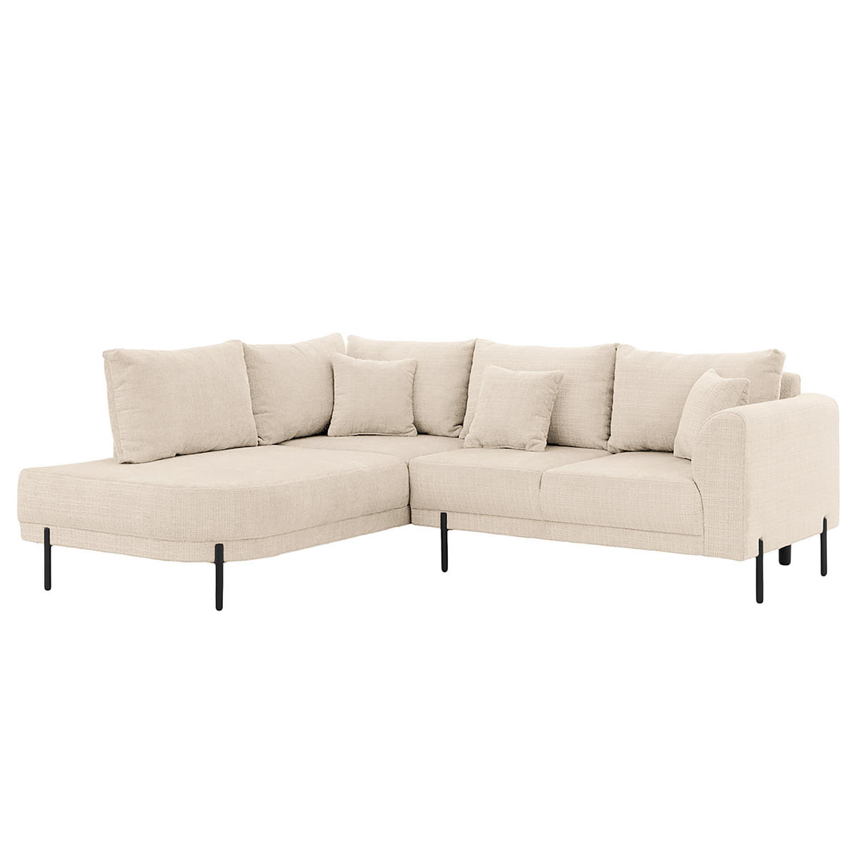 ECKSOFA Mauris Creme Chenille Rückenkissen  - Creme/Schwarz, Design, Kunststoff/Textil (200/233cm) - Livetastic