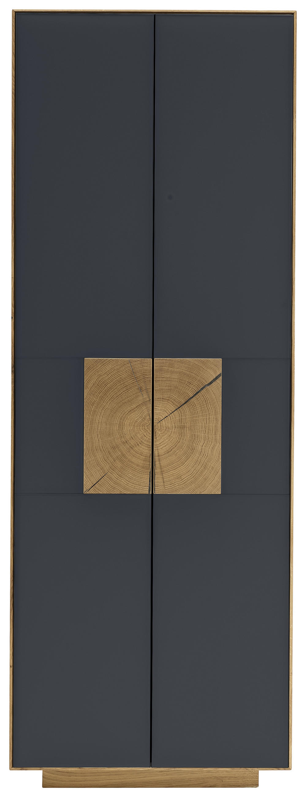 GARDEROBENSCHRANK 72/198/37 cm  - Eichefarben/Anthrazit, MODERN, Glas/Holz (72/198/37cm) - Linea Natura