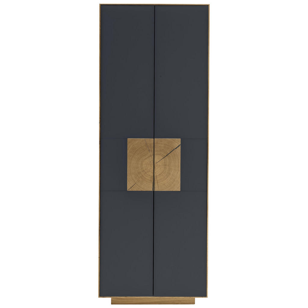 Thumbnail - Linea Natura Schuhschrank, Anthrazit, Eiche, Holz, Asteiche, massiv, 7 Fächer, 72x198x37 cm, erweiterbar, Typenauswahl, ...
