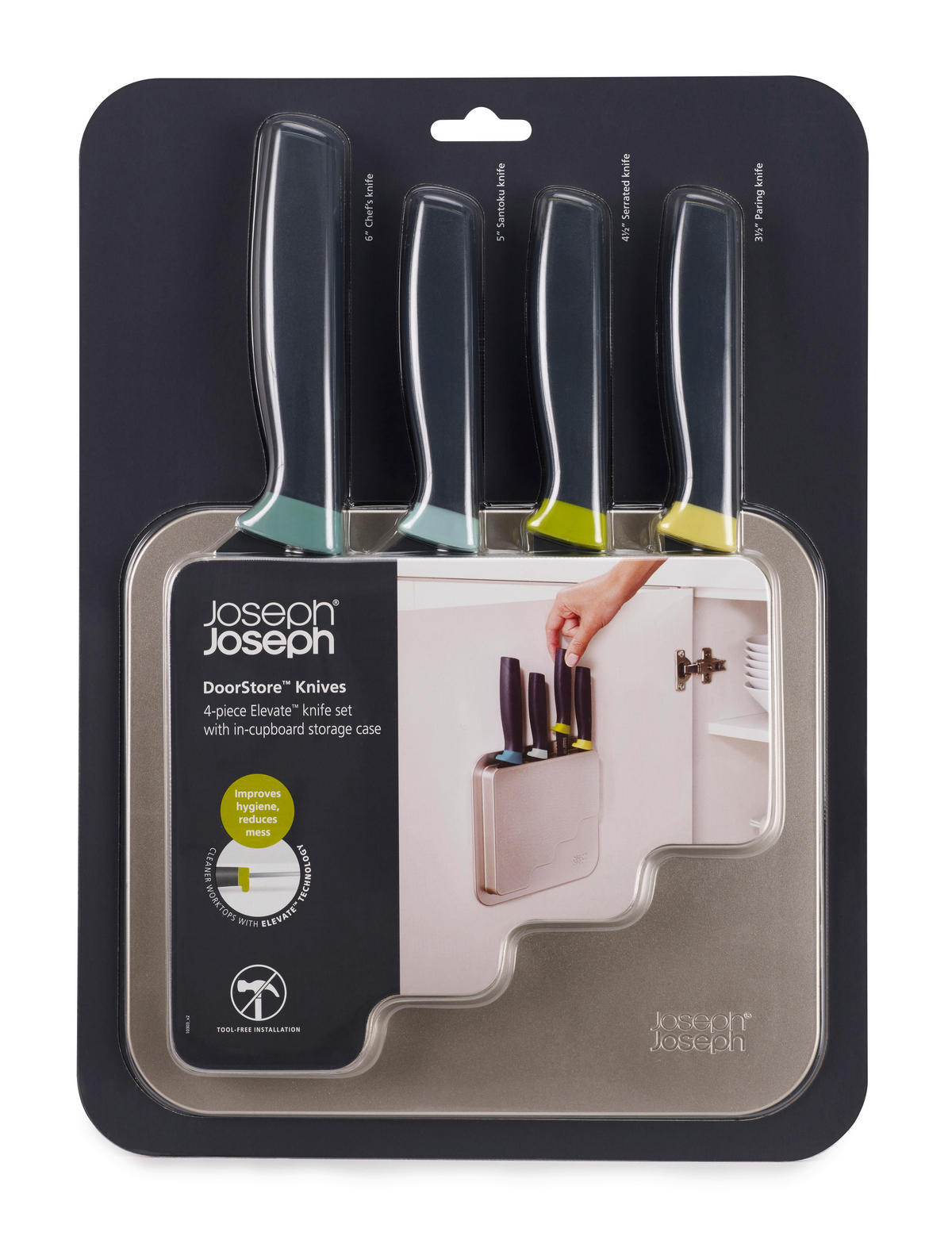 SET NOŽEVA      4-dijelni   - Basics, metal/plastika (31/2/22cm) - Joseph Joseph