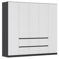 DREHTÜRENSCHRANK in Grau, Weiss  - Weiss/Grau, Basics, Holzwerkstoff (226/210/54cm) - Rauch Möbel