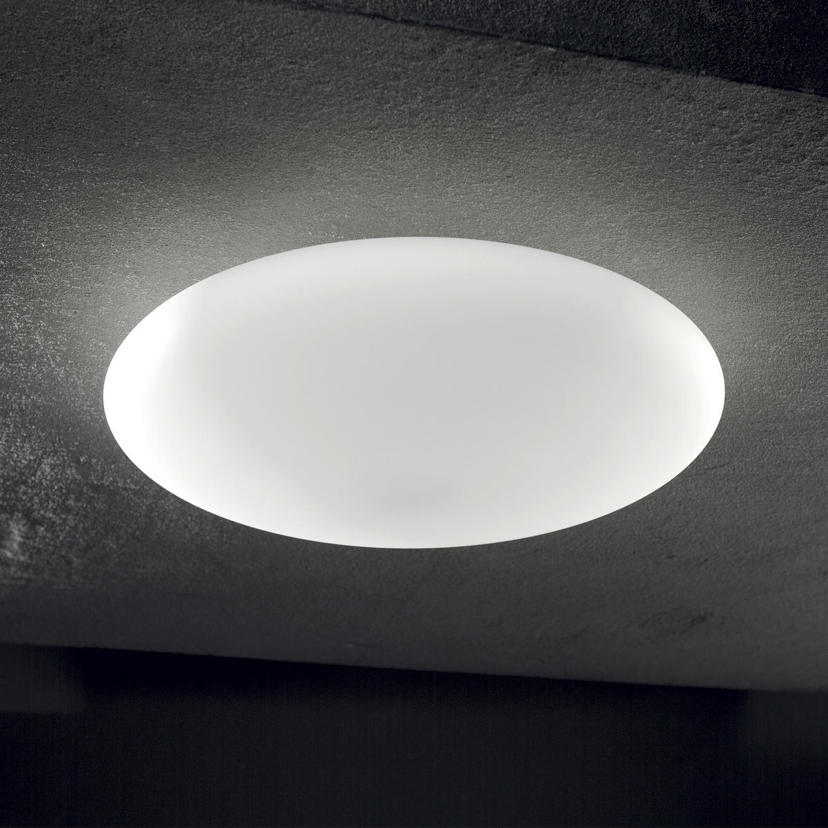 DECKENLEUCHTE  50/12 cm    - Weiß, Basics, Glas (50/12cm) - Ideal Lux