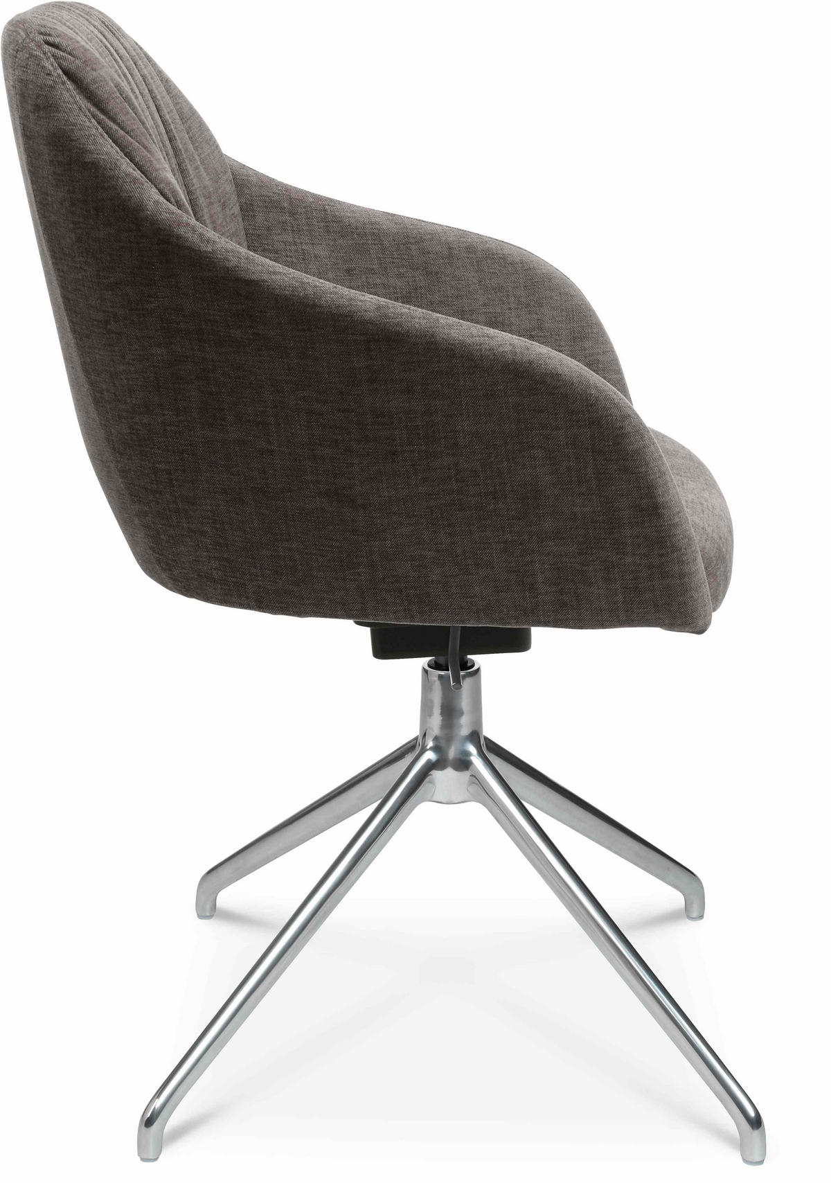 ARMLEHNSTUHL  in Aluminium Velours  - Taupe/Alufarben, Design, Textil/Metall (58/81,5-84,5/60cm) - Johann Jakob