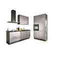 ECKKÜCHE XO 10 220/120 cm  in Graphitfarben, Schwarz, Hellgrau  - Chromfarben/Hellgrau, Design, Holzwerkstoff/Metall (220/120cm) - Xora