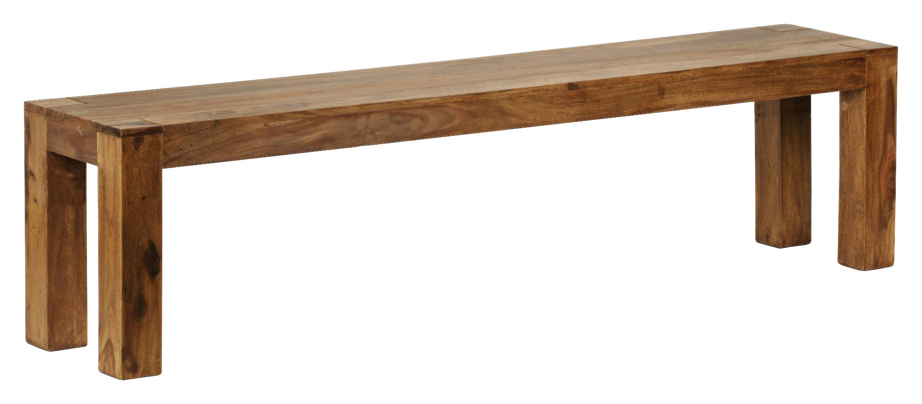 SITZBANK 180/45/35 cm Sheeshamfarben Sheesham massiv  - Sheeshamfarben, MODERN, Holz (180/45/35cm) - MID.YOU