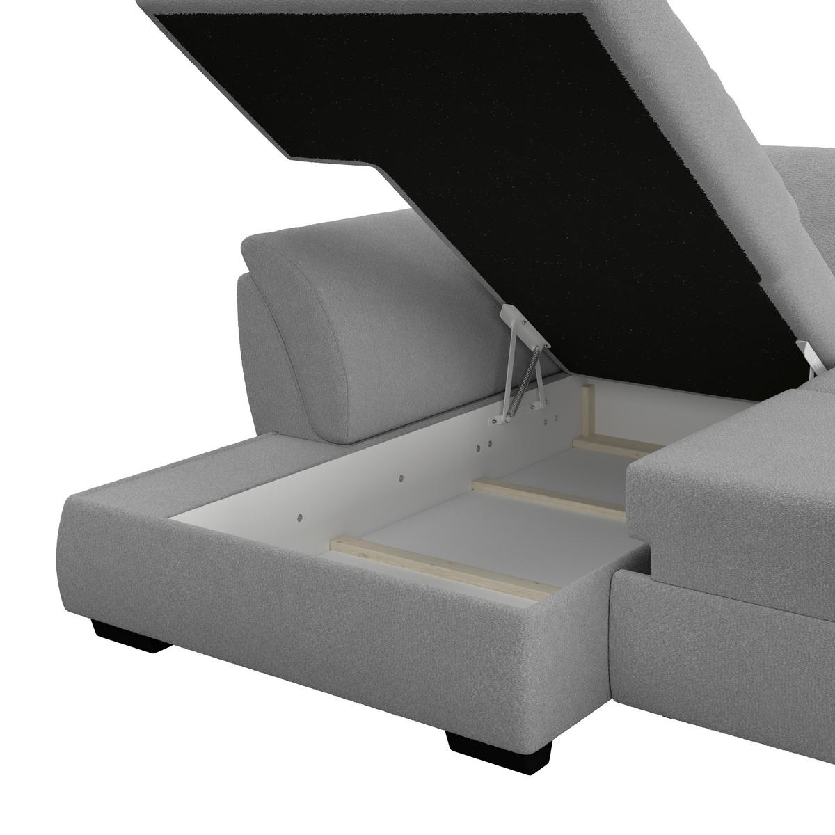 HÖRNSOFFA i mörkgrå  - mörkgrå/svart, Klassisk, textil/plast (187/278cm) - MID.YOU