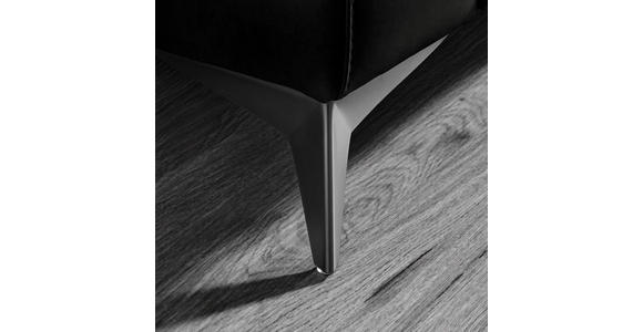 3-SITZER-SOFA  in Echtleder Schwarz   - Schwarz, Design, Leder/Metall (207/107/98cm) - Belluti