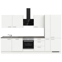 BUCĂTĂRIE FĂRĂ ELECTROCASNICE  - alb/culoare inox, Modern, metal/material pe bază de lemn (330cm) - Nobilia