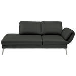 RÉCAMIERE  in Echtleder Dunkelgrau  - Chromfarben/Dunkelgrau, Design, Leder/Metall (209/85-109/95-16cm) - Dieter Knoll