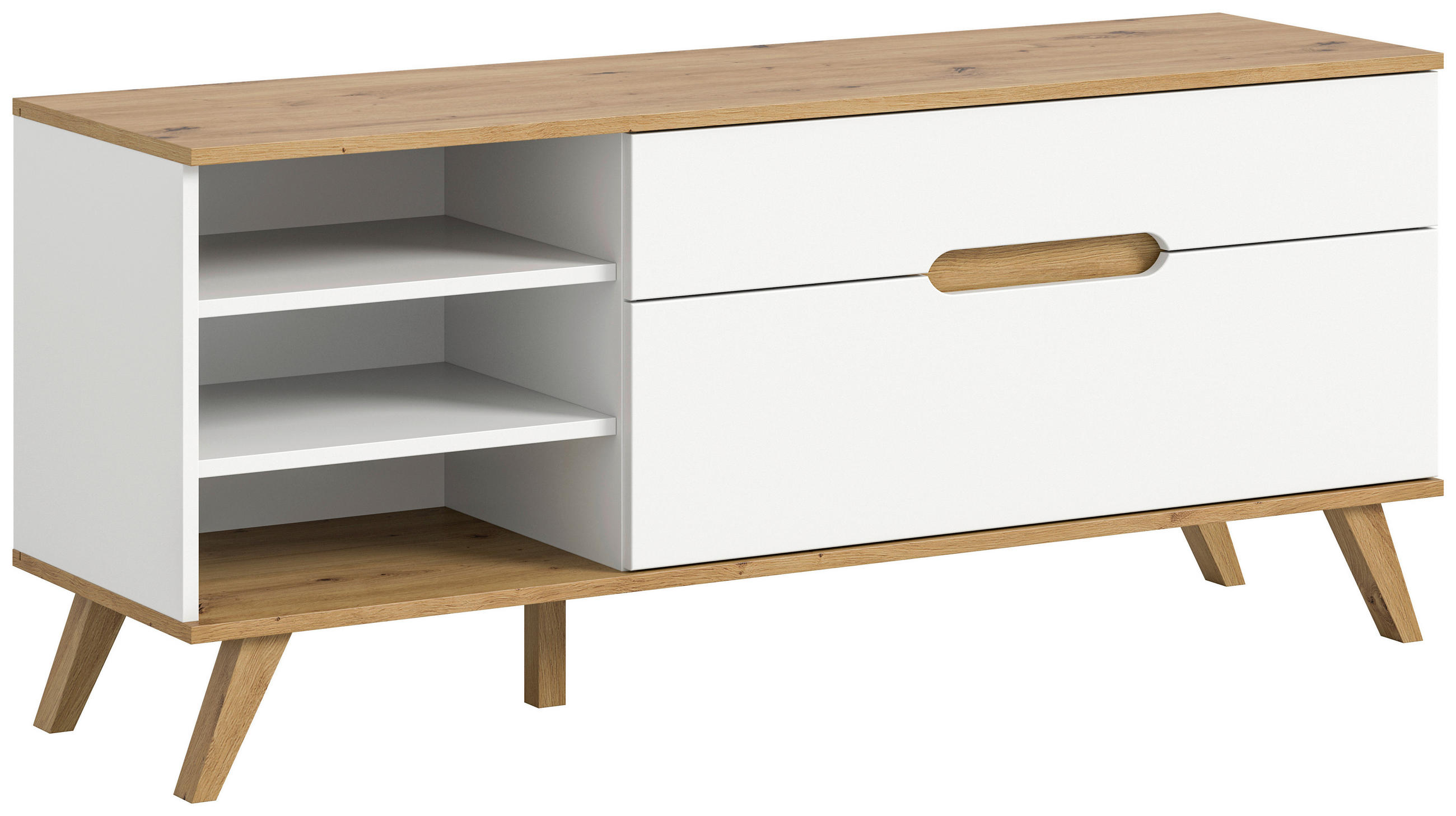 LOWBOARD  in 140/60/40 cm  - Eichefarben/Weiß, Design, Holzwerkstoff (140/60/40cm) - MID.YOU