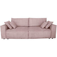 SCHLAFSOFA  mit Liegefunktion, Schlafen auf Sitzhöhe, Rücken echt Cord Altrosa  - Schwarz/Altrosa, KONVENTIONELL, Kunststoff/Textil (240/89/100cm) - Carryhome