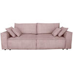 SCHLAFSOFA Cord Altrosa  - Schwarz/Altrosa, KONVENTIONELL, Kunststoff/Textil (240/89/100cm) - Carryhome