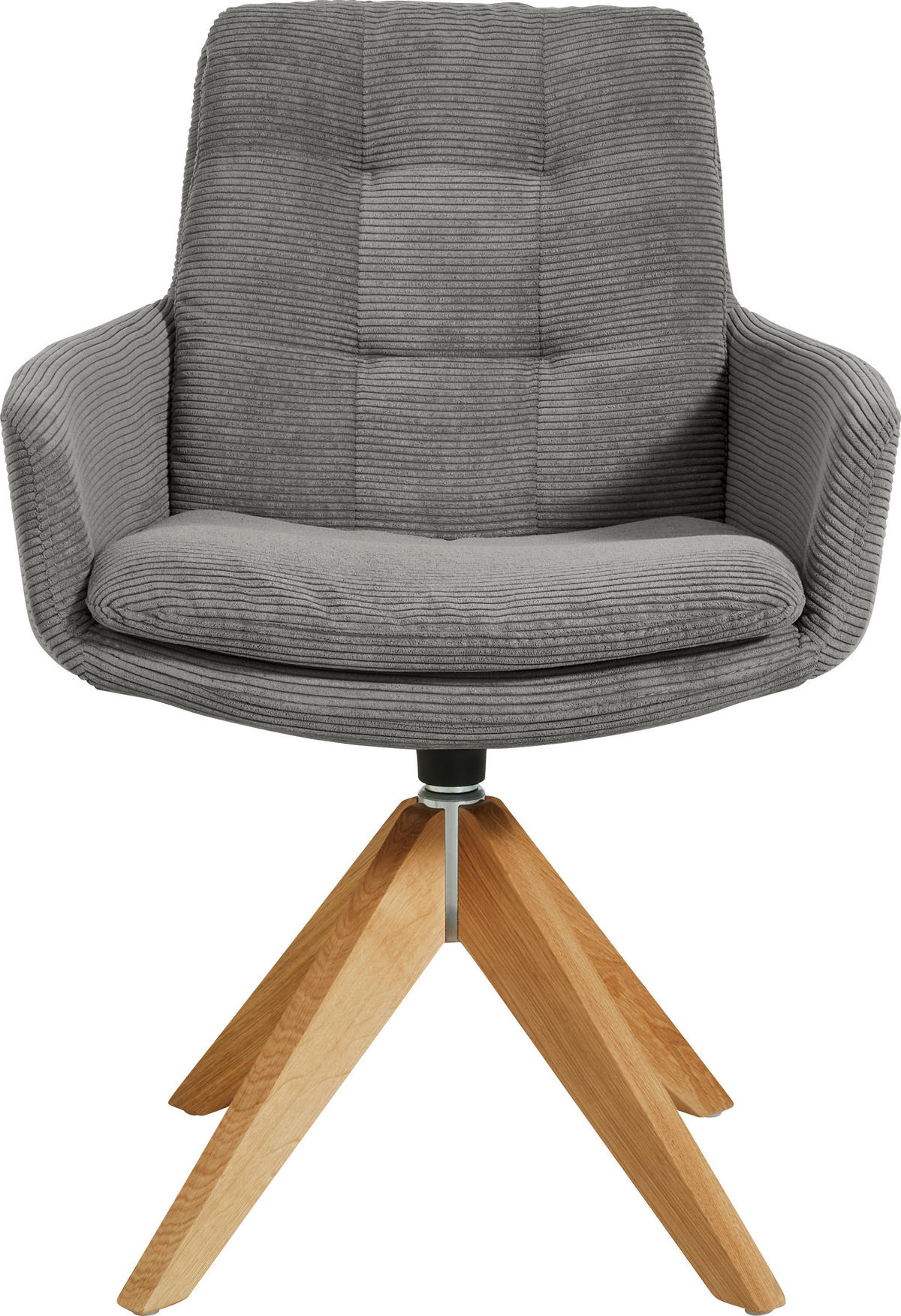 ARMLEHNSTUHL  in Cord  - Eichefarben/Grau, Design, Holz/Textil (63/90/69cm) - Johann Jakob