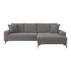 ECKSOFA ZERO Anthrazit Cord Zierkissen, Rückenkissen  - Anthrazit/Schwarz, Trend, Textil/Metall (286/173cm) - Livetastic
