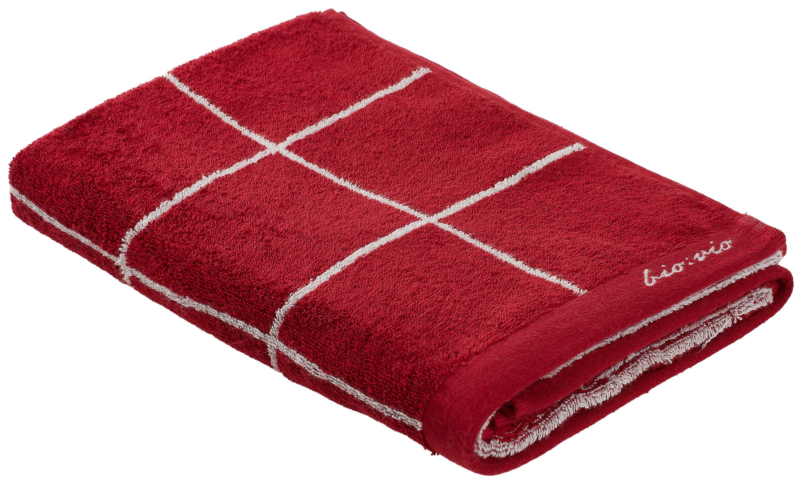 TÖRÖLKÖZŐ 70/140 cm ezüst, bordó  - ezüst/bordó, Natur, textil (70/140cm) - Bio:Vio