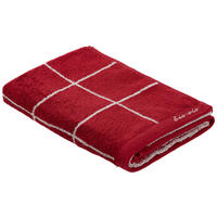 TÖRÖLKÖZŐ 70/140 cm ezüst, bordó  - ezüst/bordó, Natur, textil (70/140cm) - Bio:Vio