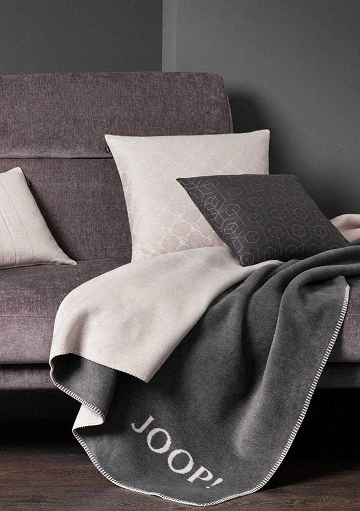 ODEJA  MELANGE DOUBLEFACE  150/200 cm       siva, svetlo siva  - siva/svetlo siva, Basics, tekstil (150/200cm) - Joop!