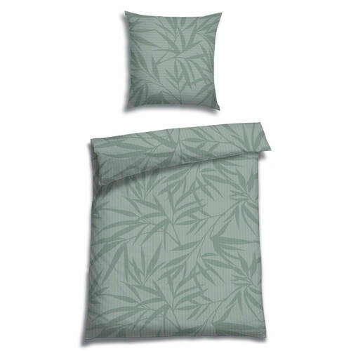 BETTWÄSCHE 2-teilig Seersucker 135/200 cm  - Salbeigrün, Basics, Textil (135/200cm) - Florella