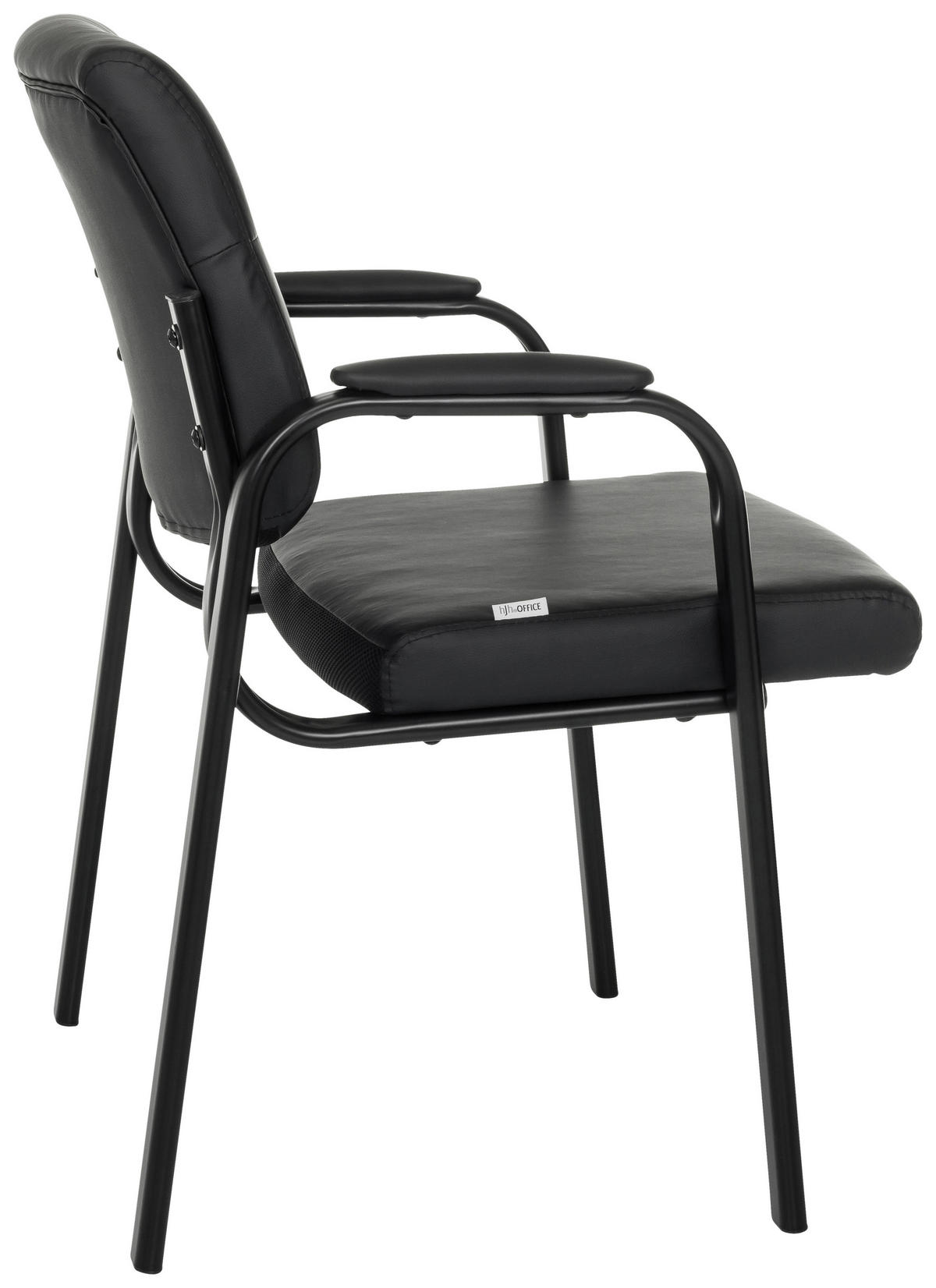 BESUCHERSTUHL  in Schwarz  - Schwarz, MODERN, Leder/Metall (60/85/64cm) - MID.YOU