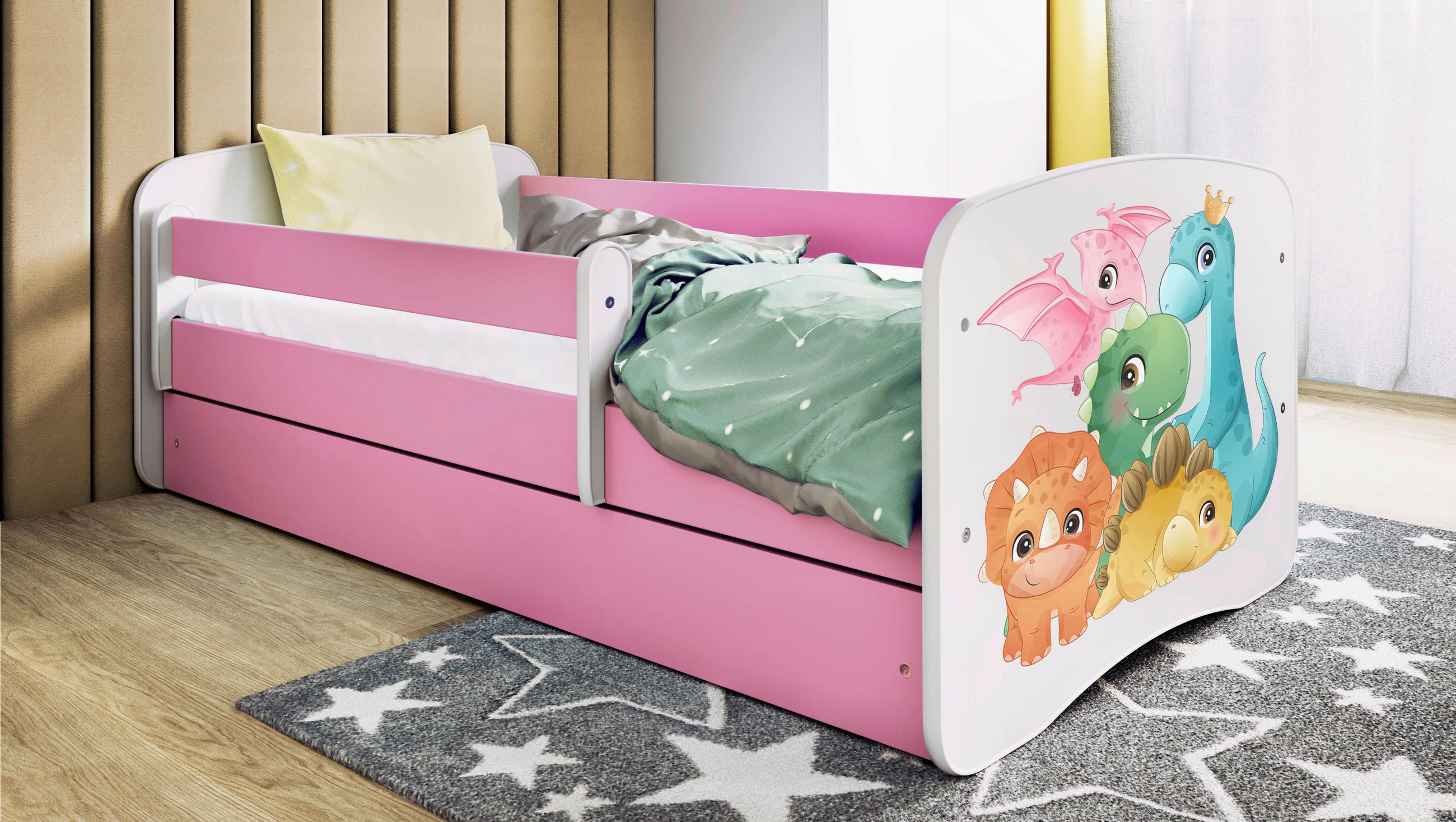 KINDER-/JUNIORBETT - Pink/Birkefarben, MODERN, Holz/Holzwerkstoff (80/160cm) - MID.YOU
