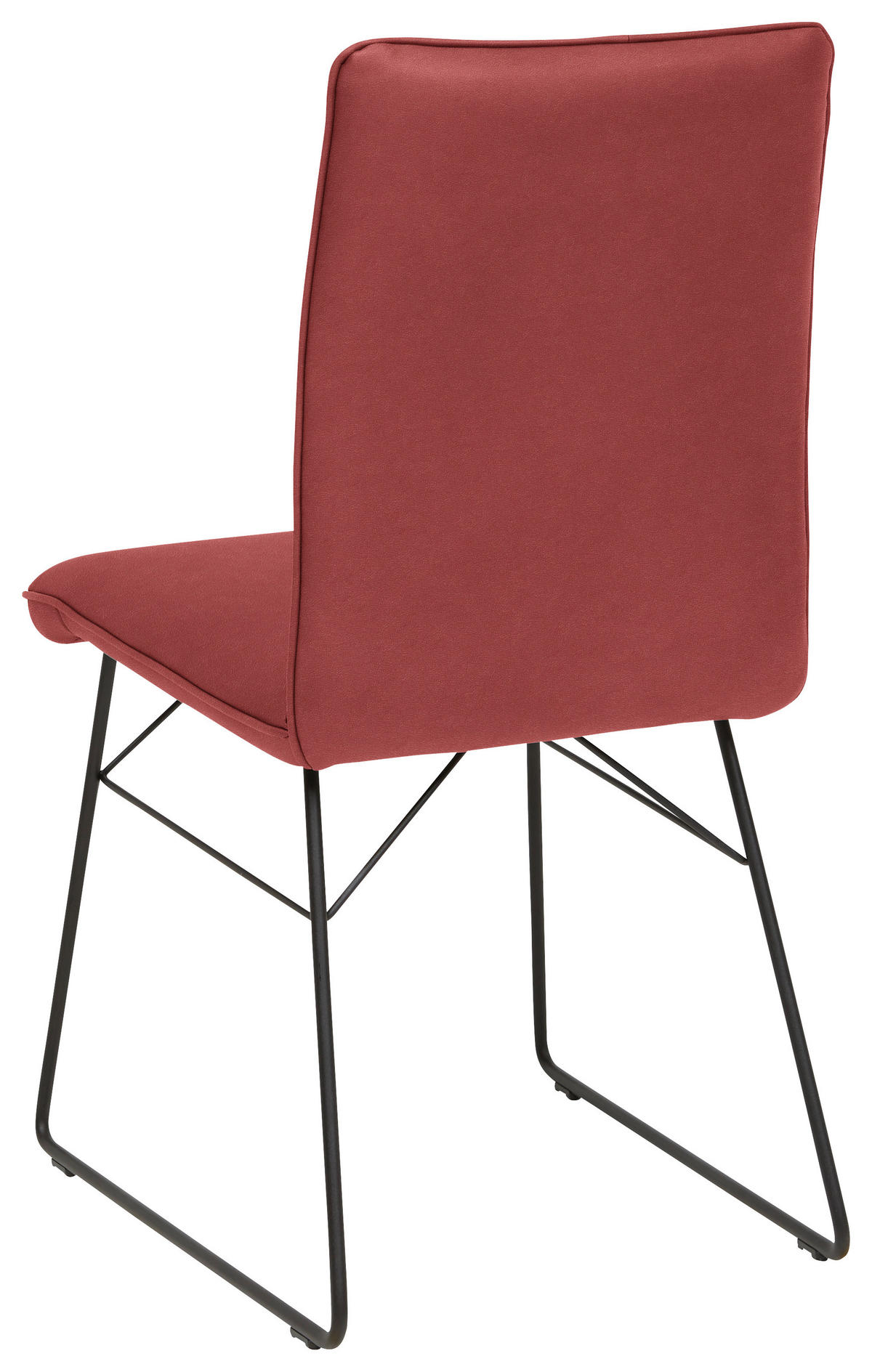 STUHL  in Stahl Mikrofaser Metall, Textil  - Rot/Schwarz, Design, Textil/Metall (46/91/60cm) - Dieter Knoll