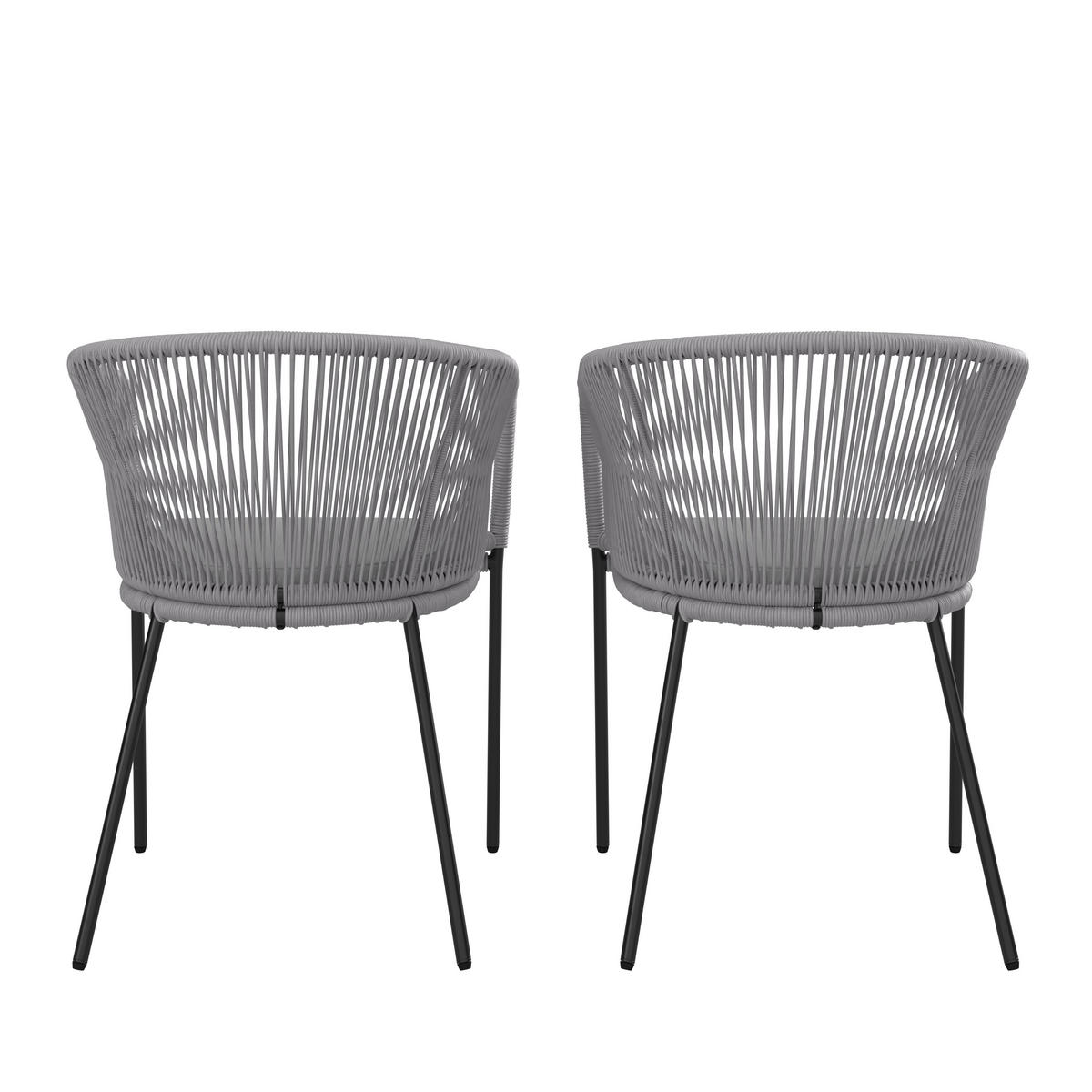 SET STOLICA ZA BAŠTU - svetlosiva/crna, Moderno, metal/tekstil (56/78/59cm) - Bessagi Garden