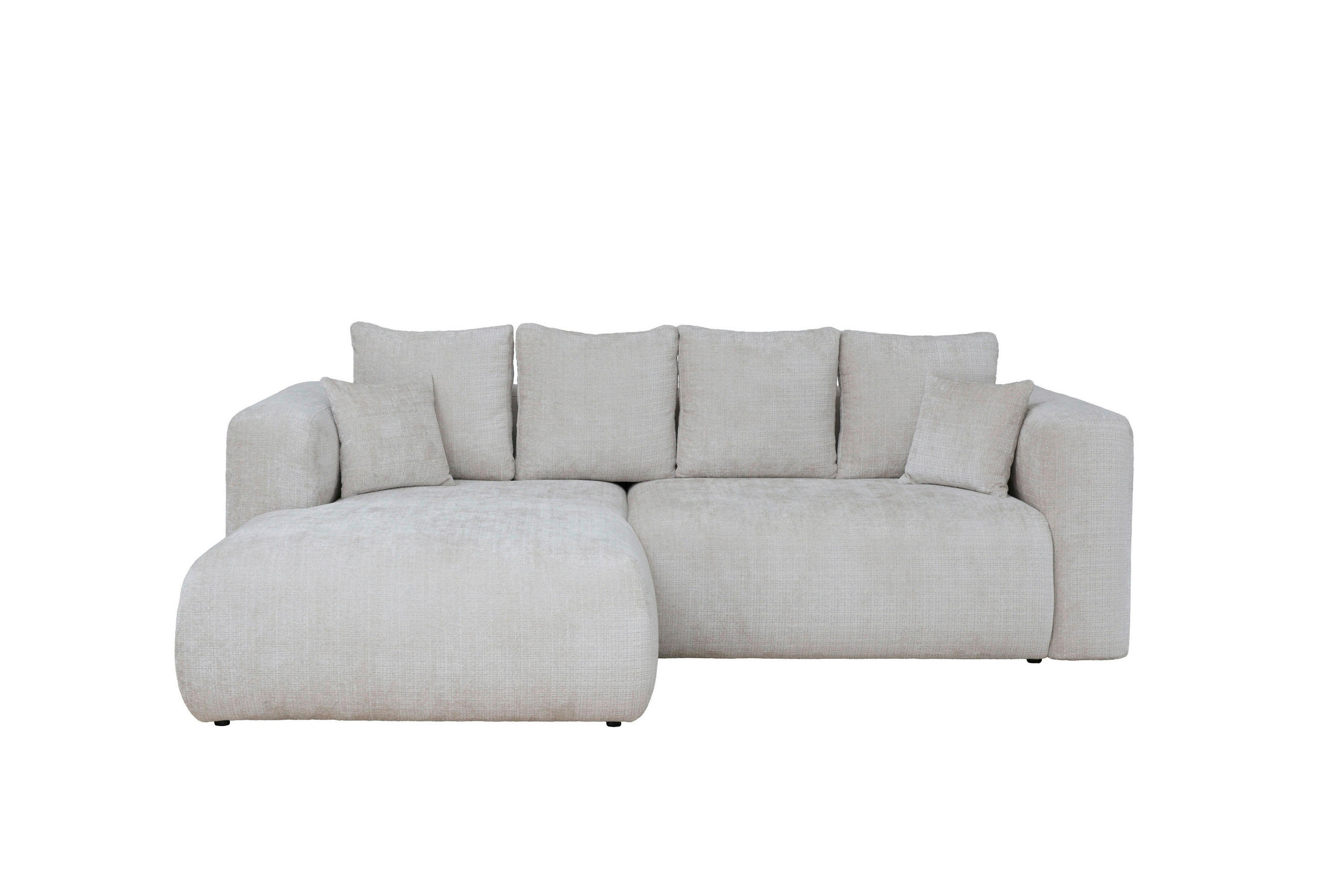 ECKSOFA Creme Chenille Zierkissen, Rückenkissen, Rücken echt  - Creme/Schwarz, MODERN, Kunststoff/Textil (188/276cm) - Milino
