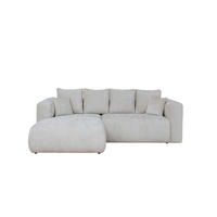 ECKSOFA Creme Chenille Zierkissen, Rückenkissen, Rücken echt  - Creme/Schwarz, MODERN, Kunststoff/Textil (188/276cm) - Milino