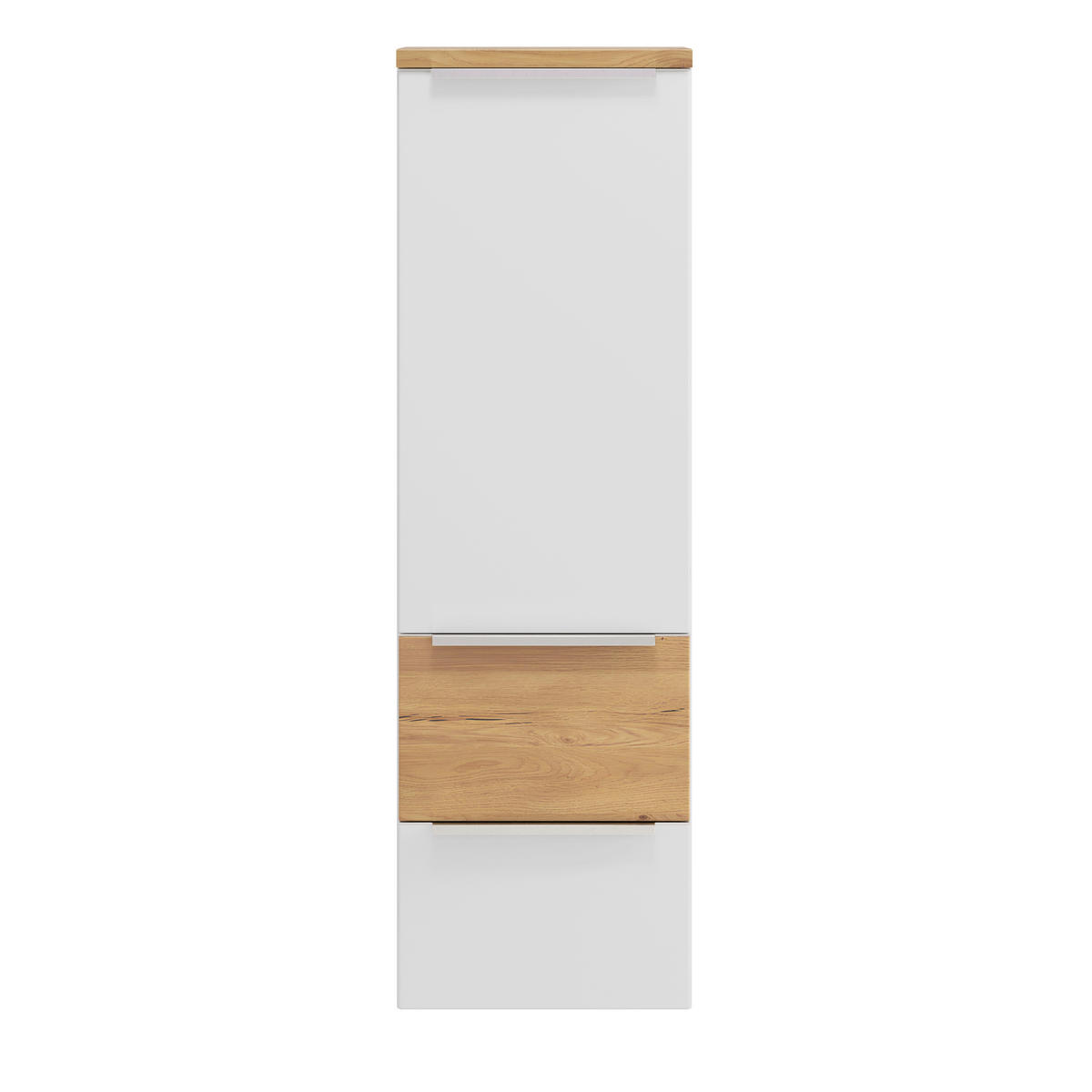 MIDISCHRANK 40/130/35 cm  - Wildeiche/Edelstahlfarben, Trend, Holzwerkstoff/Metall (40/130/35cm) - Held