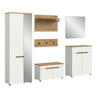 GARDEROBE 5-teilig  in 255/190/37 cm  - Weiß/Eiche Artisan, Design, Holzwerkstoff (255/190/37cm) - MID.YOU