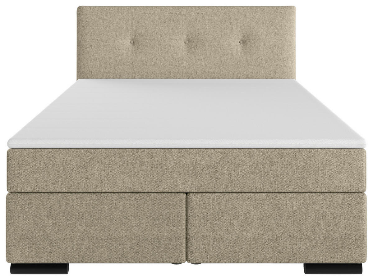 BOXSPRINGBETT 120/200 cm  in Beige  - Beige/Schwarz, MODERN, Karton/Holz (120/200cm) - MID.YOU